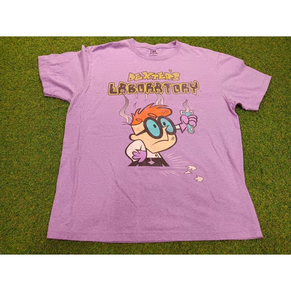 Cartoon Network Dexter's Laboratory‎ T Shirt Mens L Purple Graphic Print Cotton